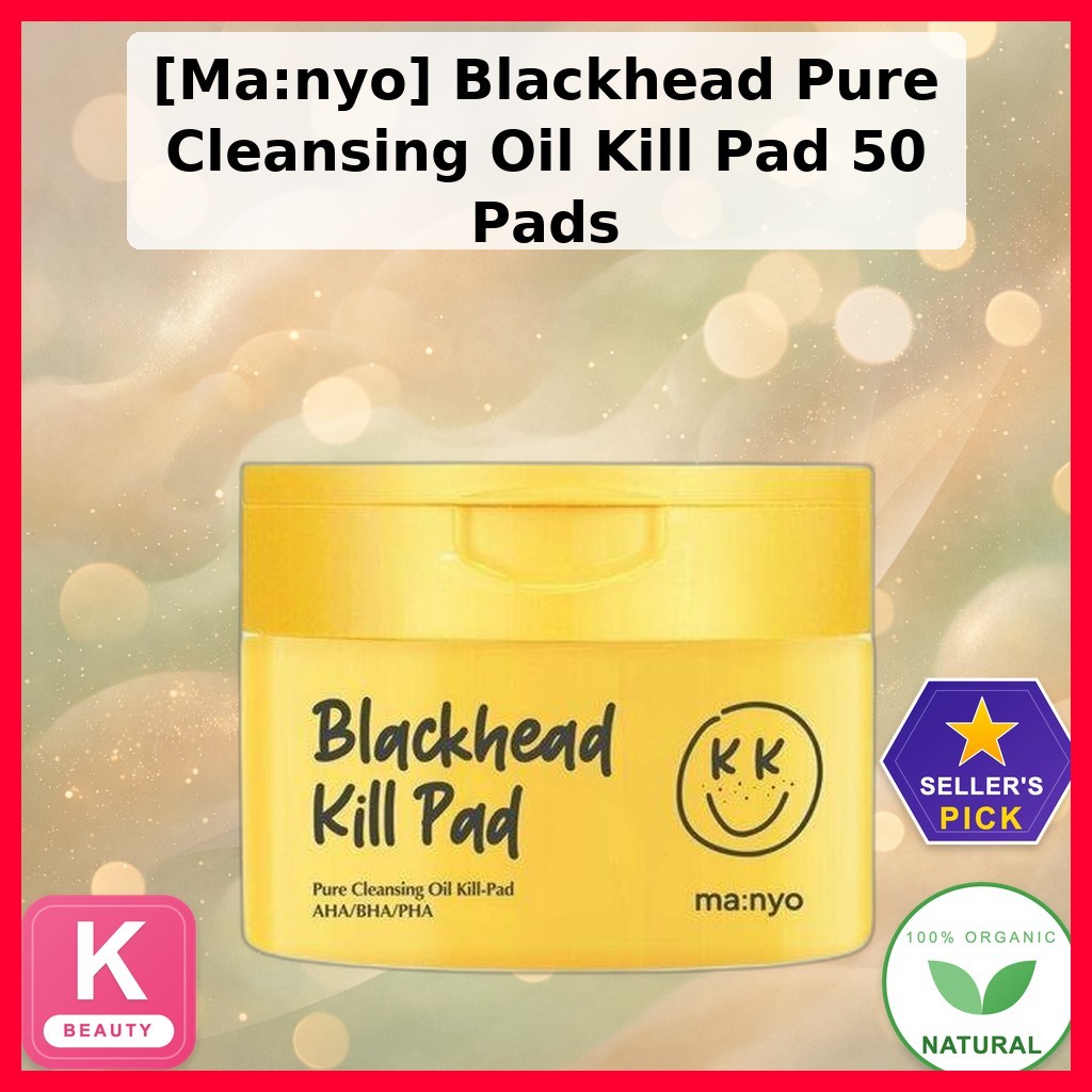 [Ma:nyo] Blackhead Pure Cleansing Oil Kill Pad 50 แผ่น / แผ่นน้ํามันทําความสะอาดเกาหลี / การกําจัดสิ
