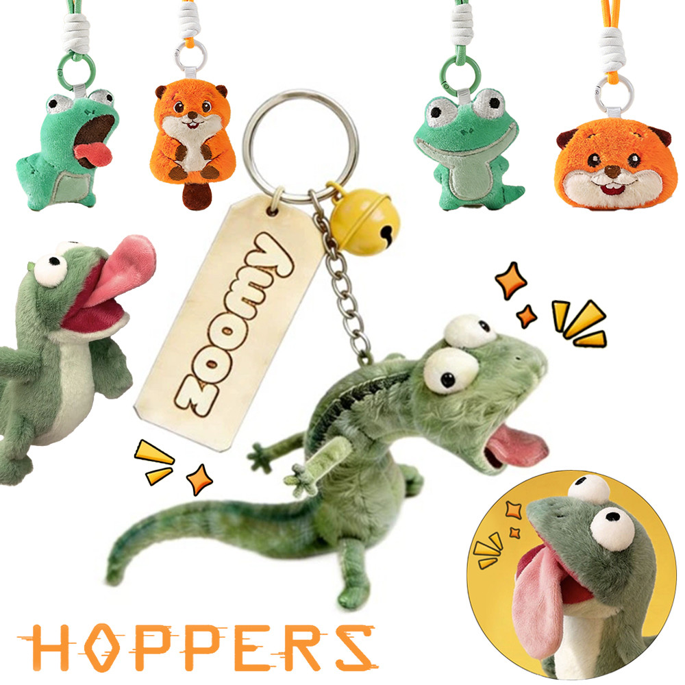 Hoppers Tom Lizard Plush มีเสียงน่ารักการ์ตูนตุ๊กตาตุ๊กตากระเป๋าเป้สะพายหลังจี้พวงกุญแจสําหรับของขวัญเด็ก