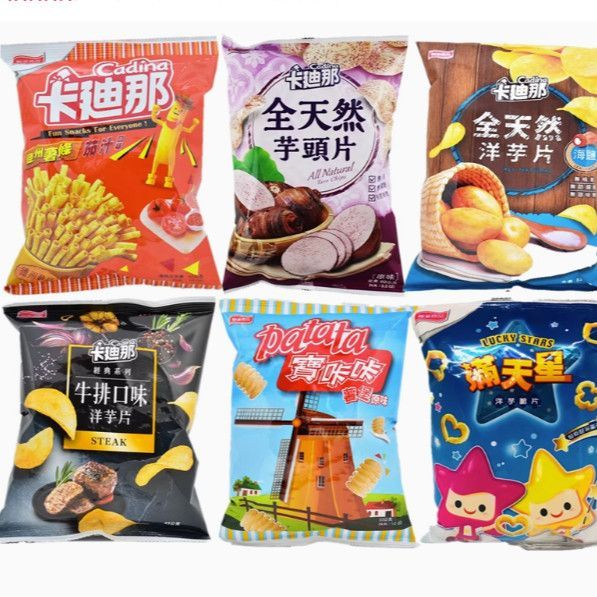 ไต้หวันนําเข้า Cardina Gypsophila Potato Chips Baokaka Potato Chips Nostalgic Puffed Snacks Potato C