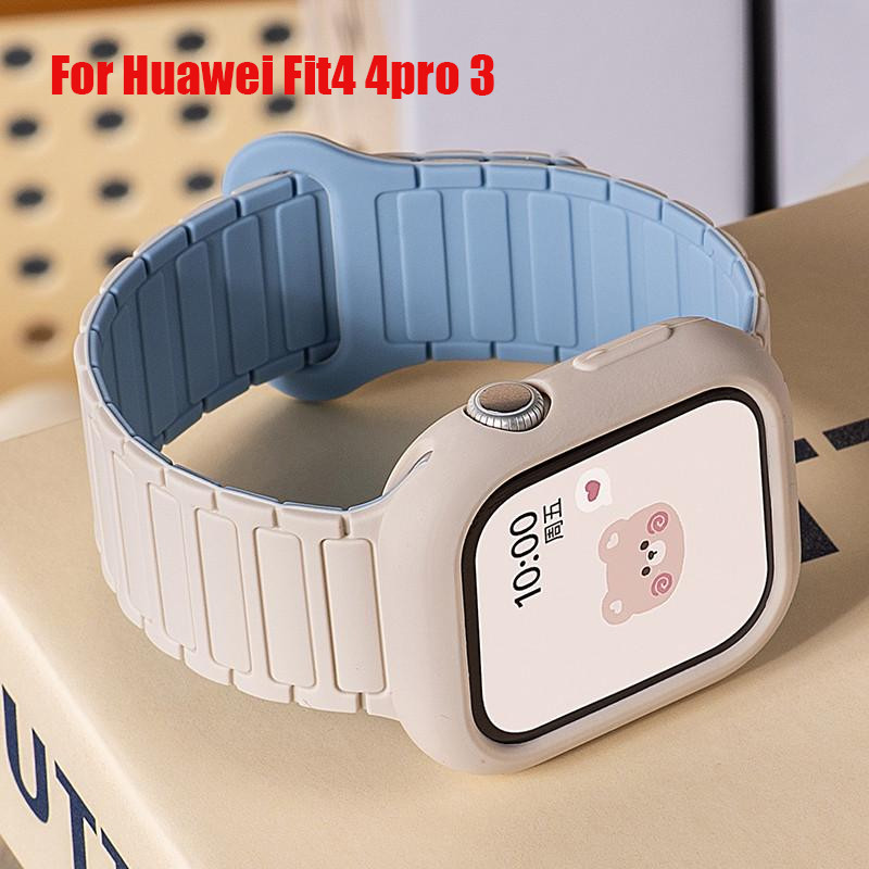 สายรัดแม่เหล็กซิลิโคน + เคสอ่อนสําหรับ Honor Watch Choice 2i ซิลิโคนห่วงสายรัดข้อมือสร้อยข้อมือสําหรับ Honor Watch X5i Watchband