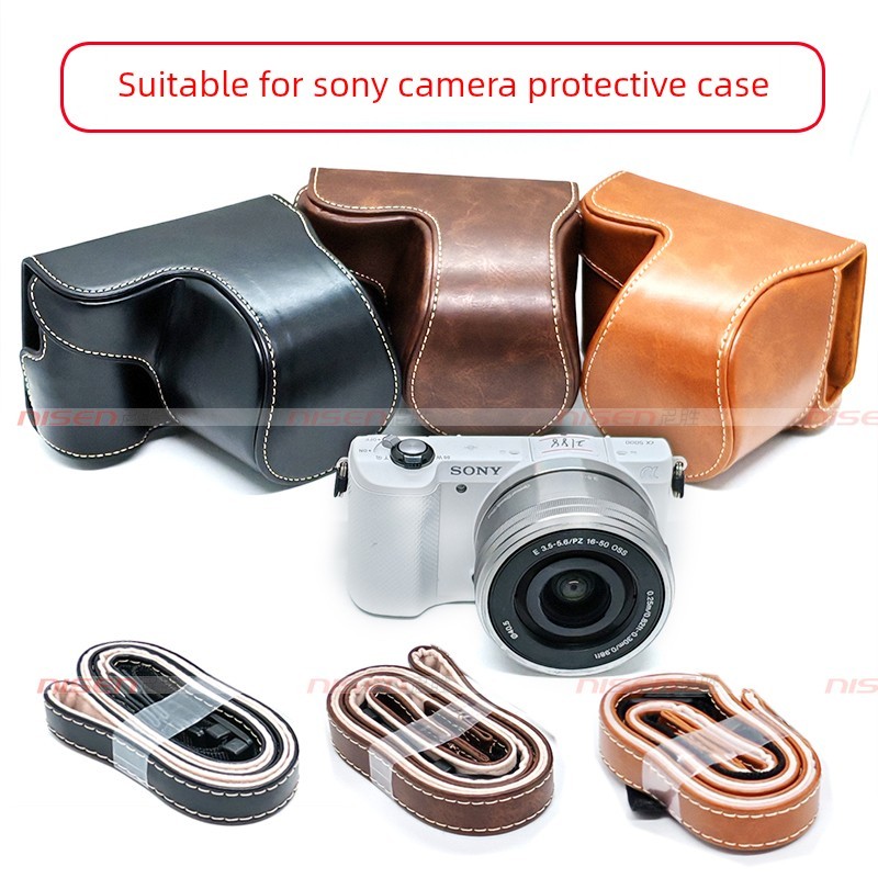 กระเป๋ากล้อง Sony NEX-6L NEX6 A6000 A6400 NEX-5T 5R 5N 3N 5C A5100 A5000 เคสหนังการถ่ายภาพ a6300 เคส