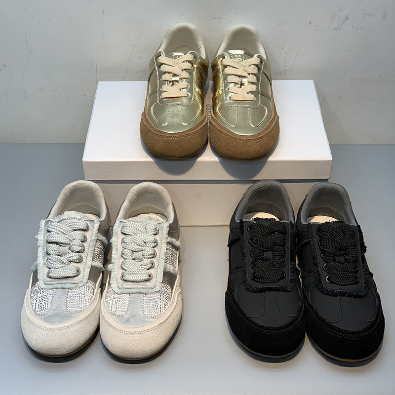 ACSA MM6 Fashionable women's shoes, retro German training shoes, genuine leather casual shoes, breat