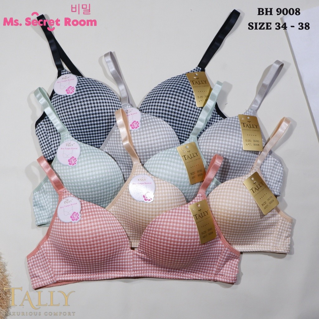 KATUN SALLY BRA BH 9008 I CUP B SMALL I 3/4 CUP I THIN FOAM I WIRELESS I HOOK 2 I SIZE 34 – 38 I COT
