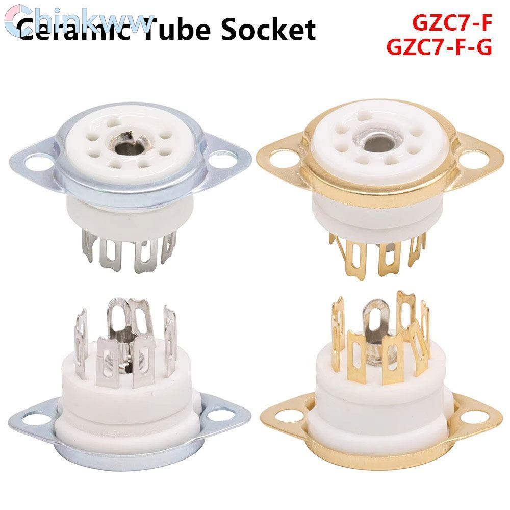CHINKTH 1 ชิ้นเซรามิคซ็อกเก็ต, PCB Mount Tin-Plated วาล์วฐาน,ทนทาน 7Pin B7G DIY GZC7-F GZC7-FG สําหร