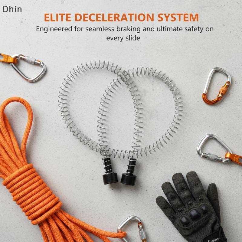 [Dhin] ใหม่ Zipline ฤดูใบไม้ผลิเบรคสแตนเลสสายซิปสปริงเบรค Heavy Duty Zipline เบรคความเร็วลดสปริงเบรค