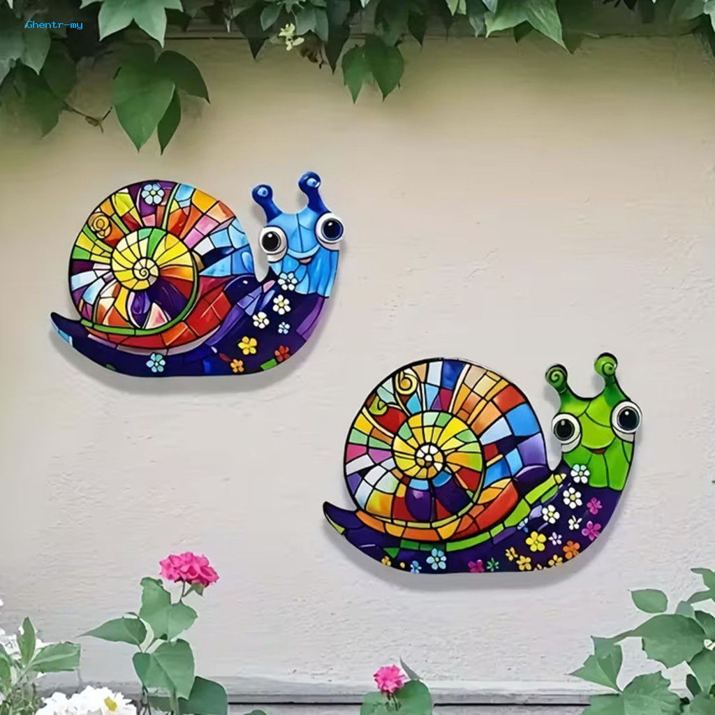 GH|  กันน้ําตกแต่งผนังสติ๊กเกอร์ติดผนัง Pvc 2pcs Snail Wall Decals กันน้ําสติกเกอร์ PVC Self-กาว Scr