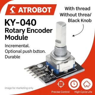 KY-040 Rotary Encoder โมดูลอินครีเมนทัล 360° 20 PPR แม่นยำสูง พร้อมปุ่มกด สำหรับ Arduino