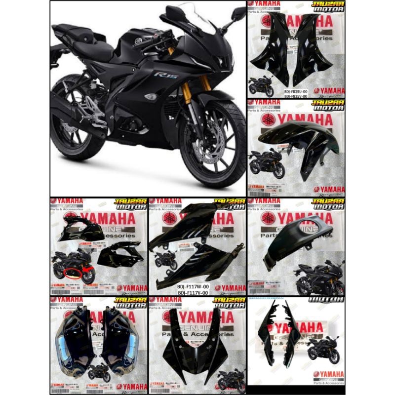 SMOOTH BODY COVER R15 V4 R15M R15 V4 สีดํา ORIGINAL YAMAHA