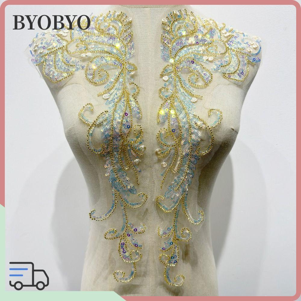 BYOBYO อุปกรณ์ทำเสื้อผ้าปักลูกไม้และเลื่อม สำหรับการประดิษฐ์ชุดแต่งงานหรูหรา