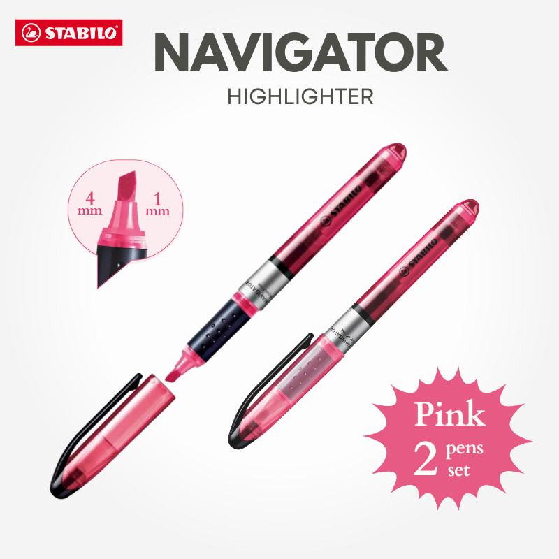 STABILO NAVIGATOR Pink Highlighter 2-Pen Set B545-56, Japan Diary/ Journal Stationery