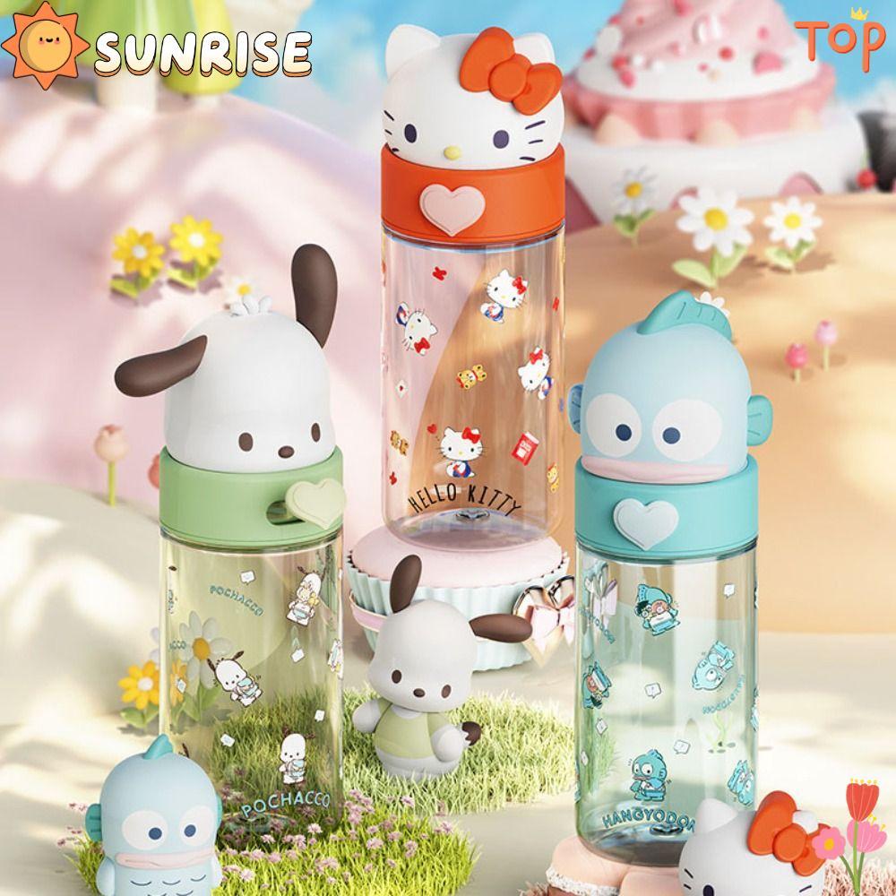 SUNRISE ขวดน้ํา Sanrio, ถ้วยพลาสติก Melody 500ml Cinnamoroll, การ์ตูน Kawaii Hello Kitty Kouromi ถ้ว