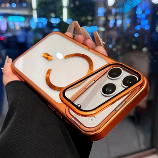 คุณภาพสูง ชุบเคสแม่เหล็กโปร่งใสสําหรับ ไอโฟน 17 มือโปร สูงสุด ป้องกันเลนส์วงเล็บกันกระแทกฝาครอบ