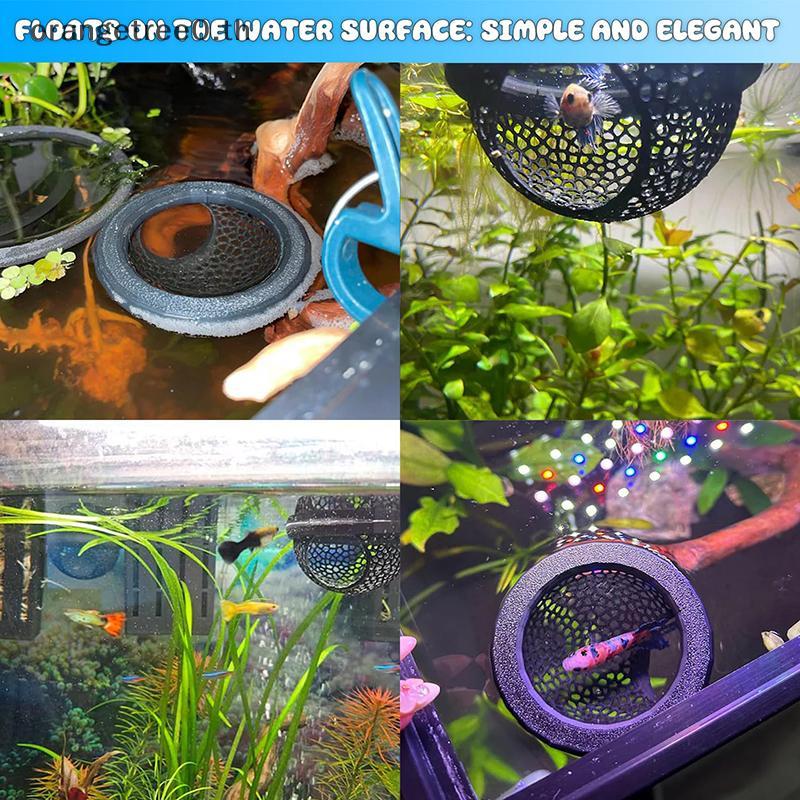 หรือ ลอย Betta Hide & Cave – เปลญวนตู้ปลา 3-in-1, แหวนป้อนลอยและจุดพักผ่อน – 3D พิมพ์ Betta Fish Dec