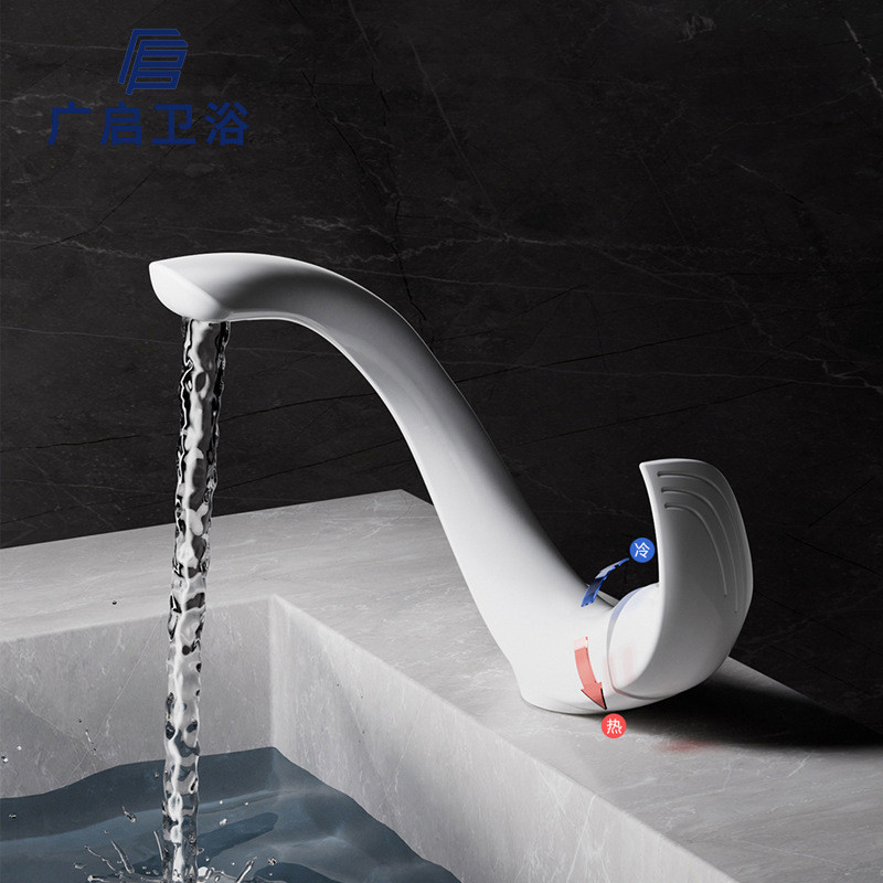 Creative อ่างล้างหน้าก๊อกน้ําห้องน้ํา Undercounter อ่างล้างหน้าทองแดงทั้งหมด Splash-Proof ก๊อกน้ําร้อนและเย็น