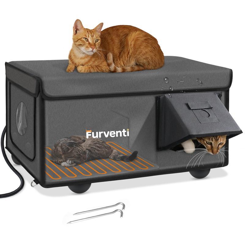 HeatedHouseforOutsideinWinter,ExtremelyInserling&Weatherproof,FeralShelterพร้อมกันน้ําEaves&EscapeDo