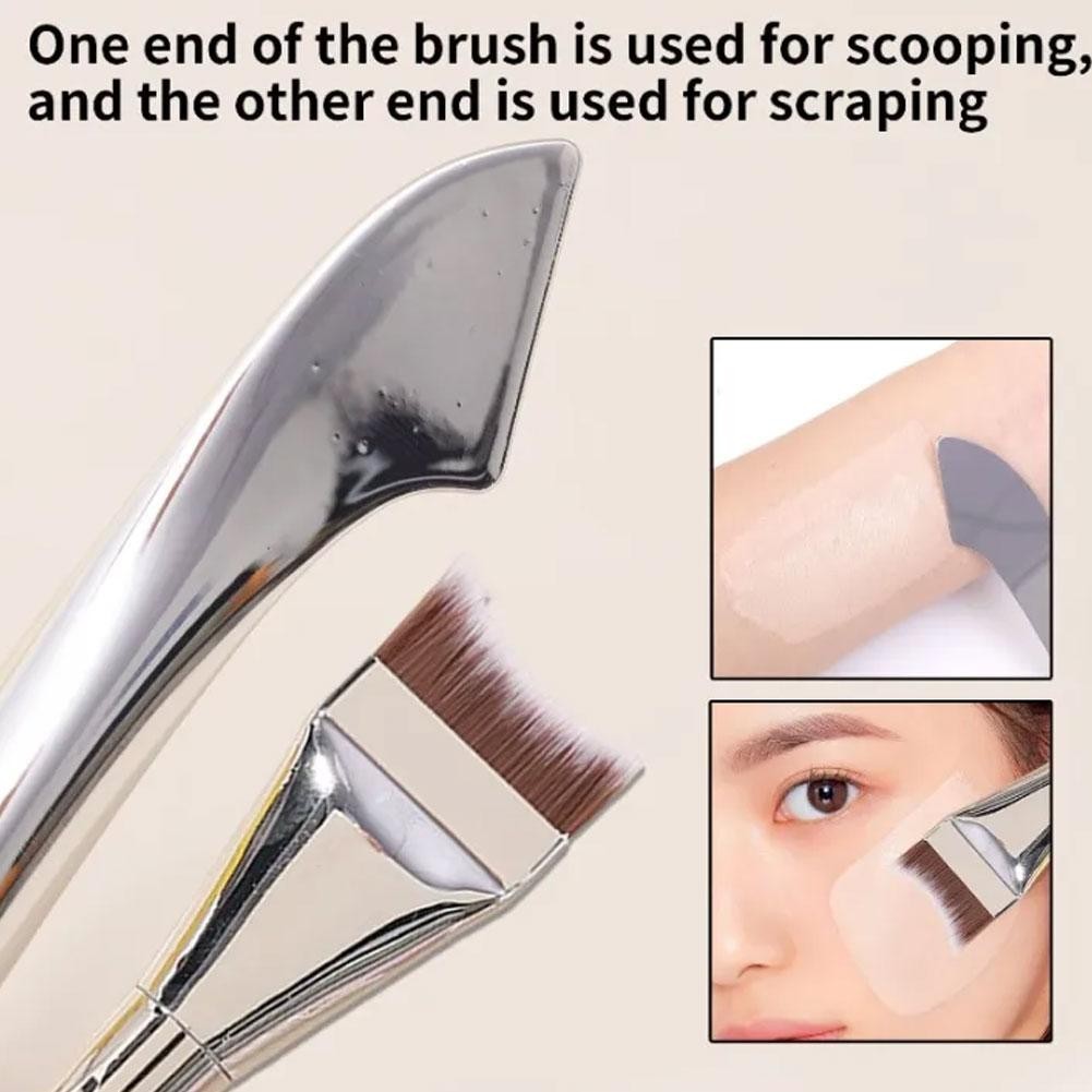 Dual Head Mermaid Foundation Brush Spatula Traceless Brush Clear Ultra Thin Makeup Flat Head I4h2