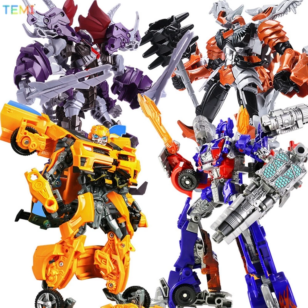 TEMI 2 in 1 ของเล่นเด็กรุ่นรถเปลี่ยนหุ่นยนต์ Optimus Megatrone ตัวเลขการกระทํารถคลาสสิก