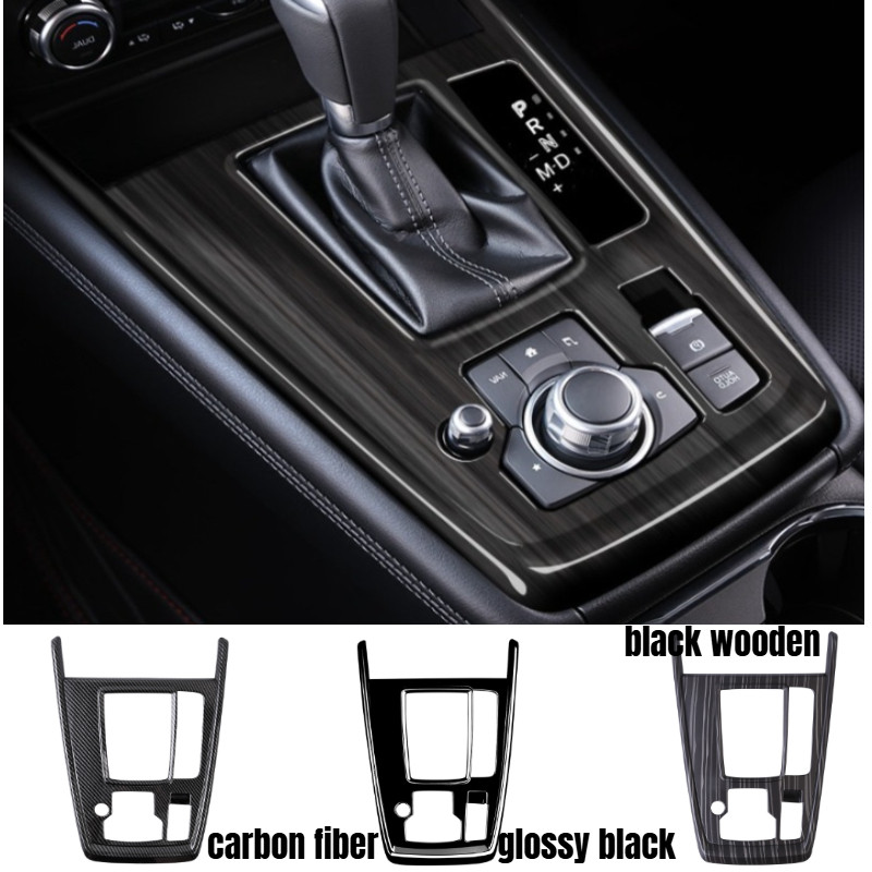 Mazda Cx-8 CX8 2017-2025 Carbon Trim/Glossy Black แผงเกียร์และMedia Panel Protector Cover