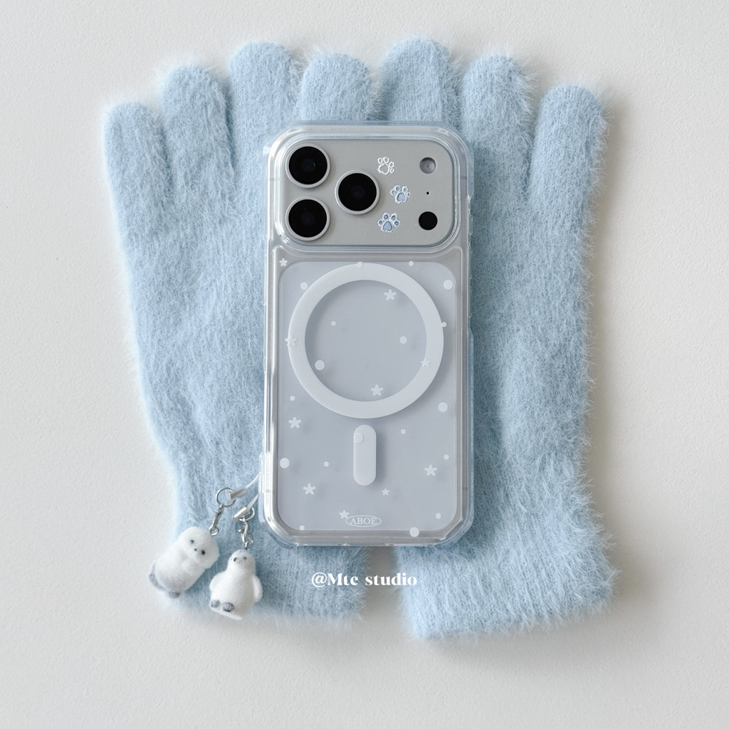 สไตล์เกาหลีIns Snowflake Penguinจี้เหมาะสําหรับ17pro Apple 17ProMaxเคสโทรศัพท์iPhone16/14สไตล์ใหม่15Promaxป้องกันกรณี13 Shell 16Promaxป้องกันกรณี11/12