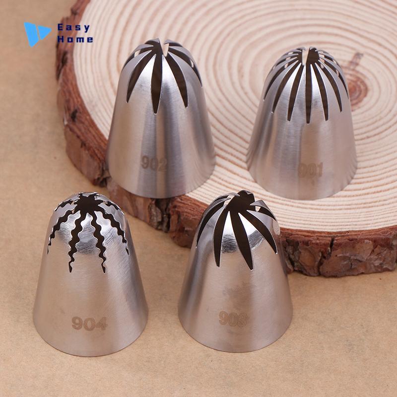 904 903 901 902ทำจากสเตนเลสสตีลขนาดใหญ่หัวบีบครีมหัวบีบครีมเค้กฟองดองอุปกรณ์อบในครัว