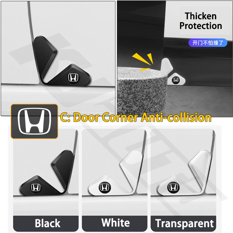 Honda รถประตู Anti-collision Strip ประตูรถมุมกันชนซิลิโคนประตูล็อคฝาครอบโช้คอัพ Pad สําหรับ City Civic HRV BRV CRV WRV Brio Fit Jazz Vezel Mugen - รูปที่ 4