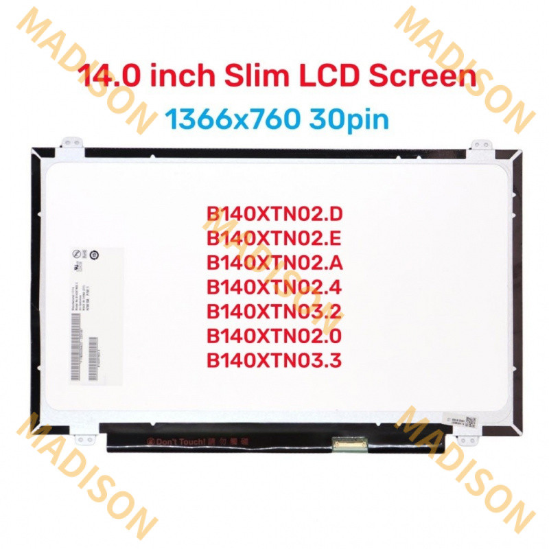 14.0 นิ้ว LCD 30pin 1366*768 NT140WHM-N41 NT140WHM-N31 HB140WX1-301 tpc1 lp140whu140at1 lp140 lp140w