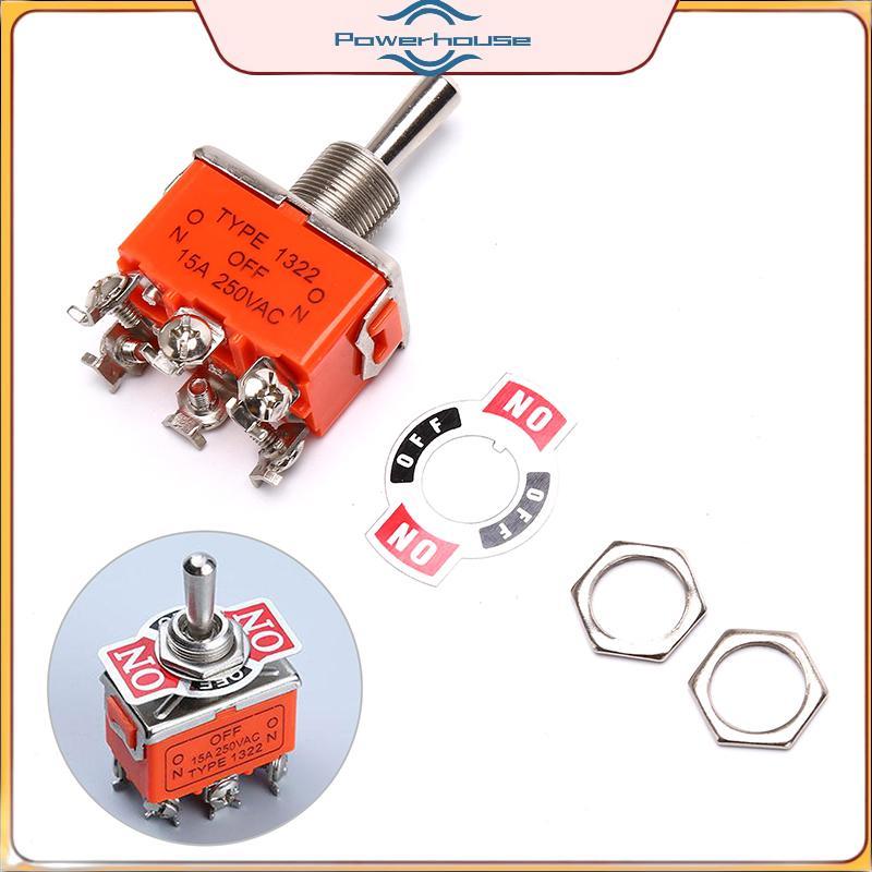 POWER Momentary Toggle Switch (ON) OFF (ON) Spring Return 6 Pin Latching Switch .