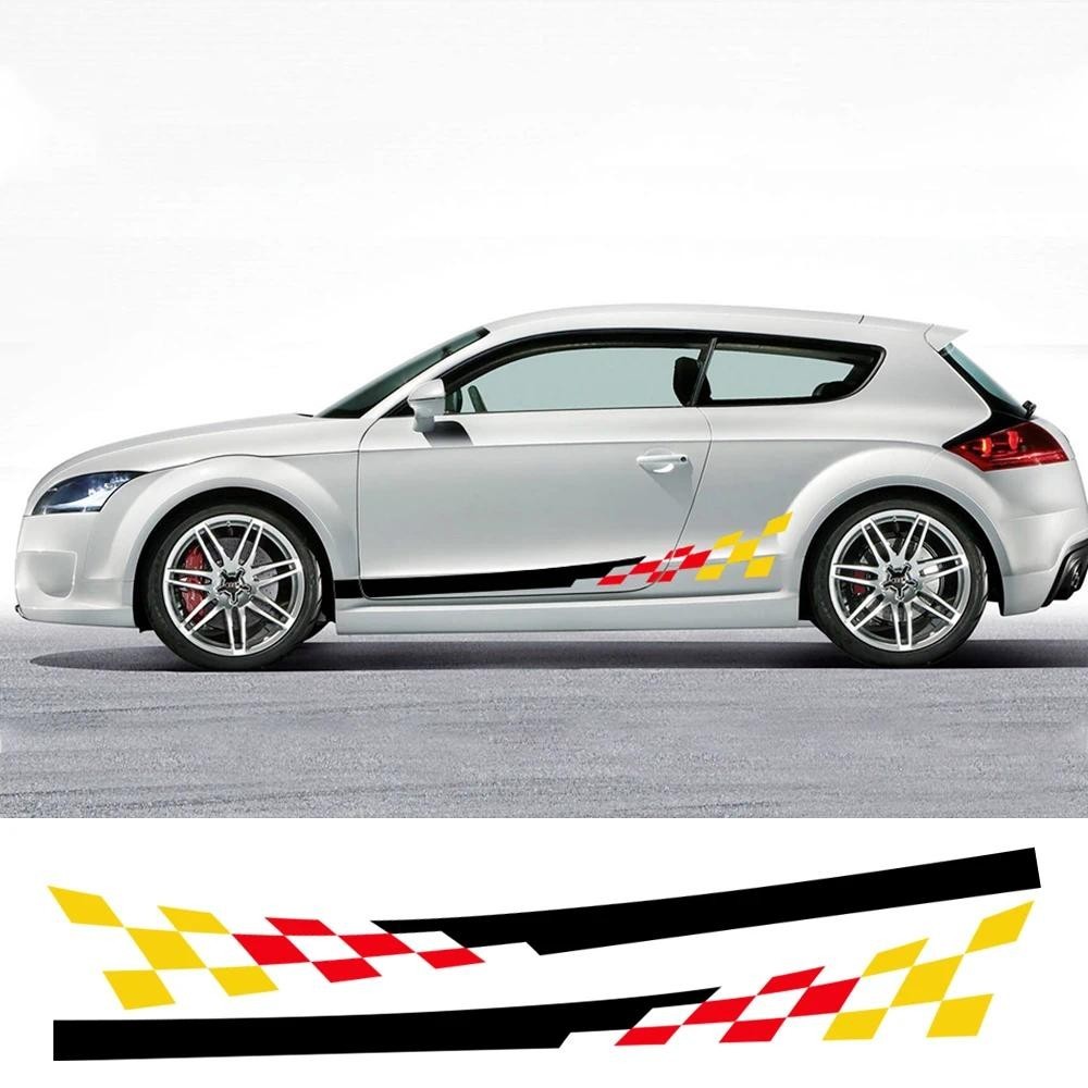 รถประตูสติกเกอร์ Racing Stripes ไวนิล Decal ภายนอก Trims อุปกรณ์เสริมอัตโนมัติสําหรับ Audi TT 8N MK1