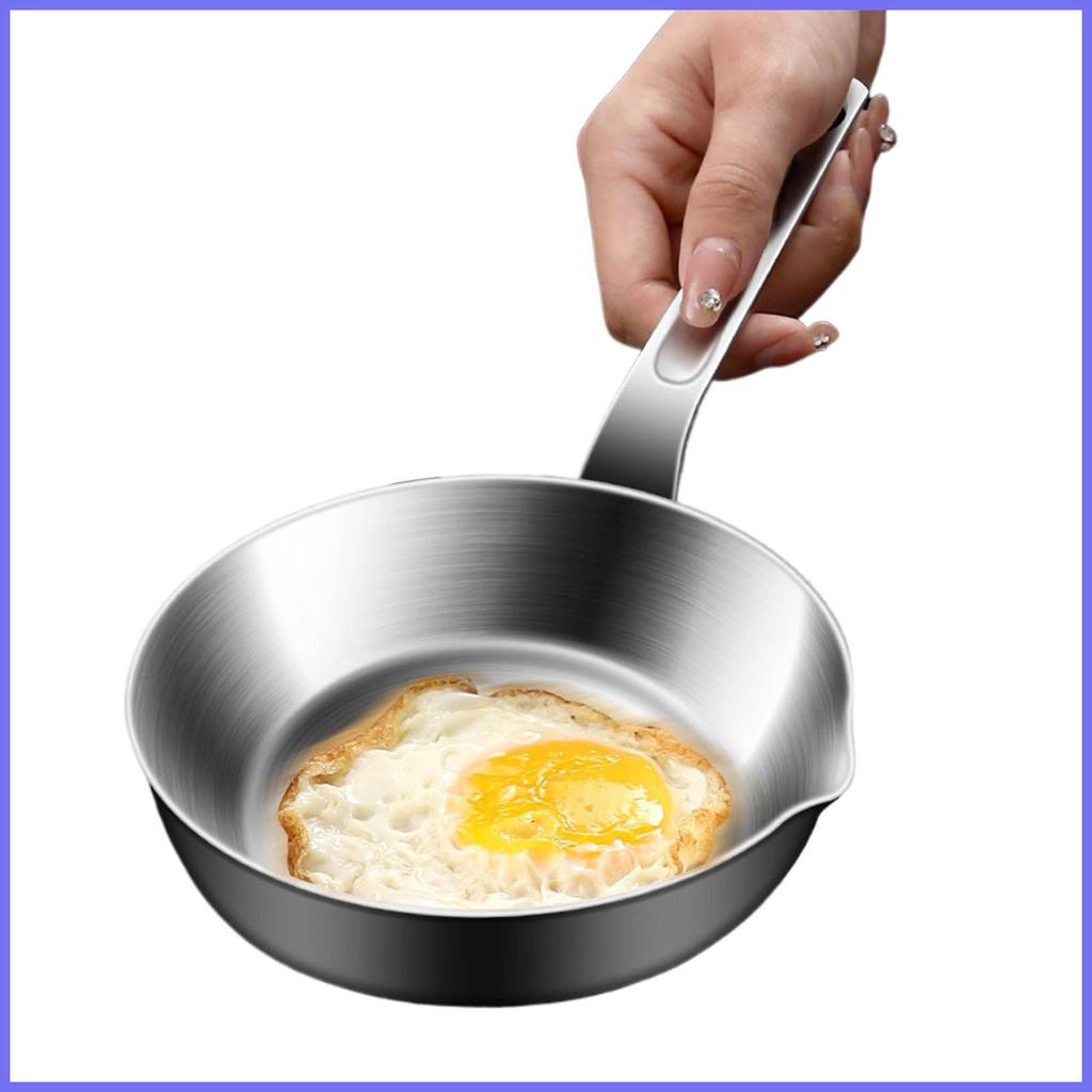 กระทะ Skillet สแตนเลส Nonstick ทําอาหาร Skillet กระทะไข่เจียวสําหรับหอพักอพาร์ทเมนท์ร้านอาหาร hontin