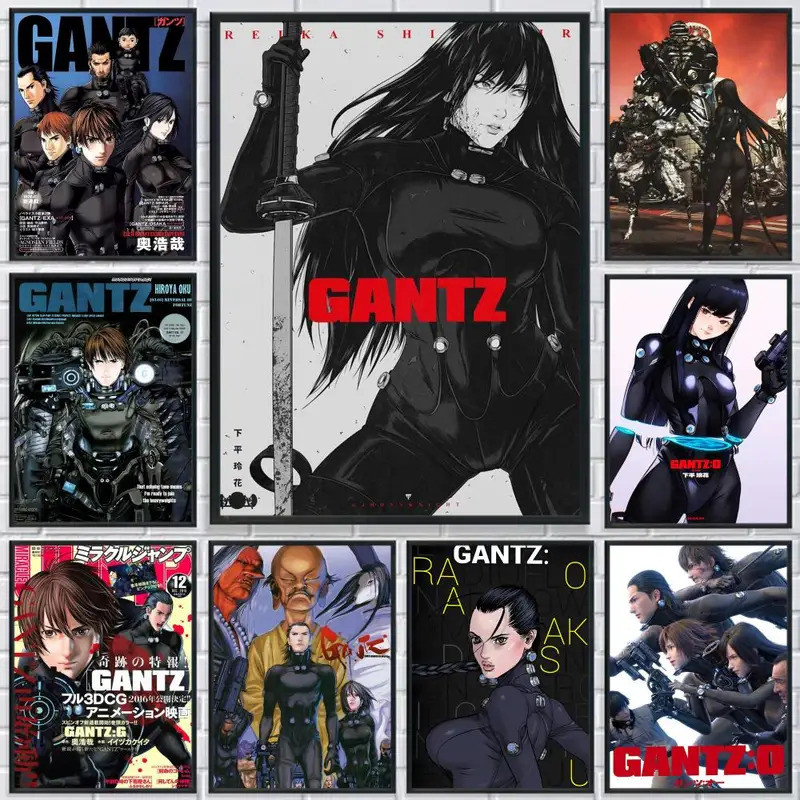 อะนิเมะ G-Gantz Battle โปสเตอร์พิมพ์สําหรับตกแต่งบ้าน, Modern Wall Art,ห้องนั่งเล่น,ห้องนอน,ห้องรับป