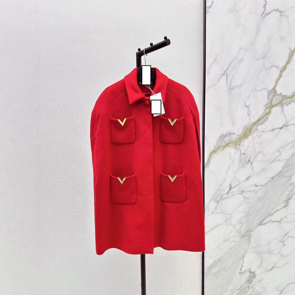 YB2P Valen**no 25Autumn and Winter Women's Cloak Style Design Woolen Coat