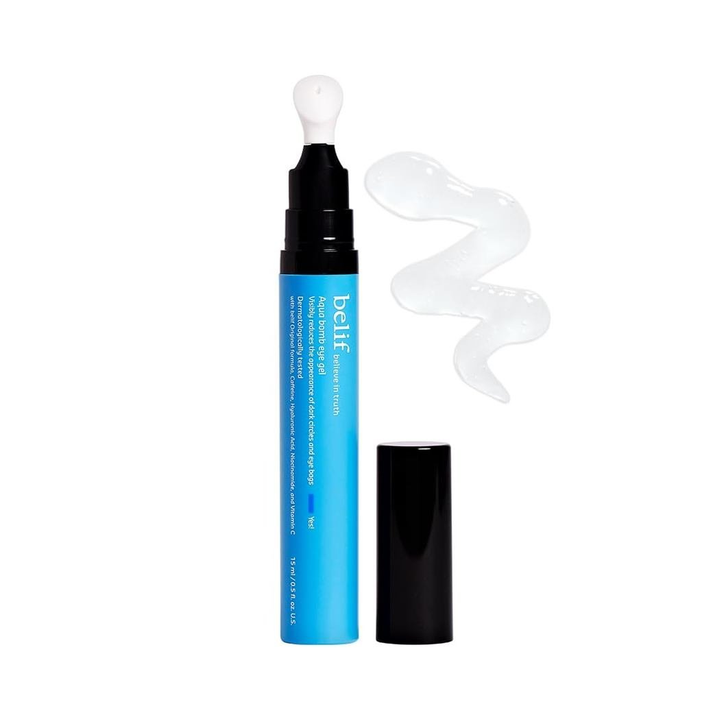 Belif Aqua Bomb Cooling Eye Gel - Caffeine & Hyaluronic Acid for Puffiness & Hydration, Niacinamide 