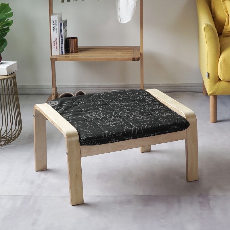 Nordic style footstool with Poon rocking chair leisure chair changing shoe stool low stool ottoman f