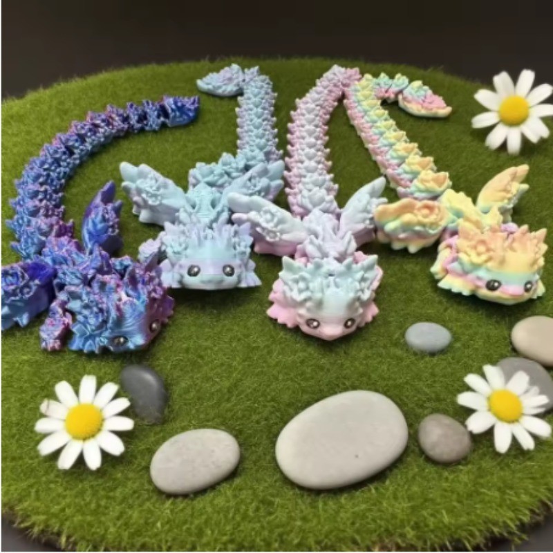 3D พิมพ์ของเล่น Salamander มังกรเดสก์ท็อปเครื่องประดับ 3d พิมพ์สัตว์โฮมออฟฟิศหัตถกรรมพิมพ์ตัวอักษรของขวัญ Action Figur