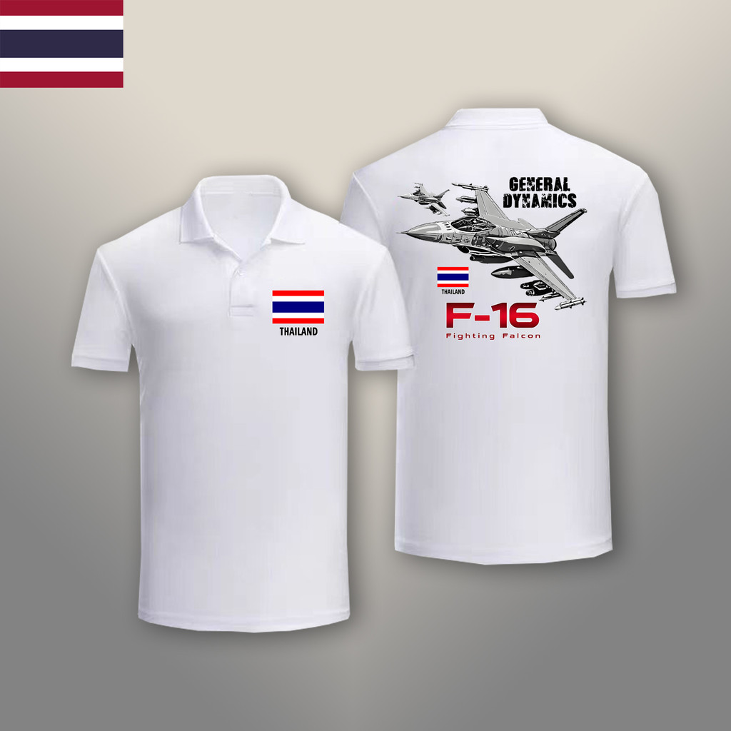 เสื้อโปโลผ้าฝ้ายพิมพ์ลาย S-3XL F-16 & JAS 39 F-16 FIGHTING FALCON