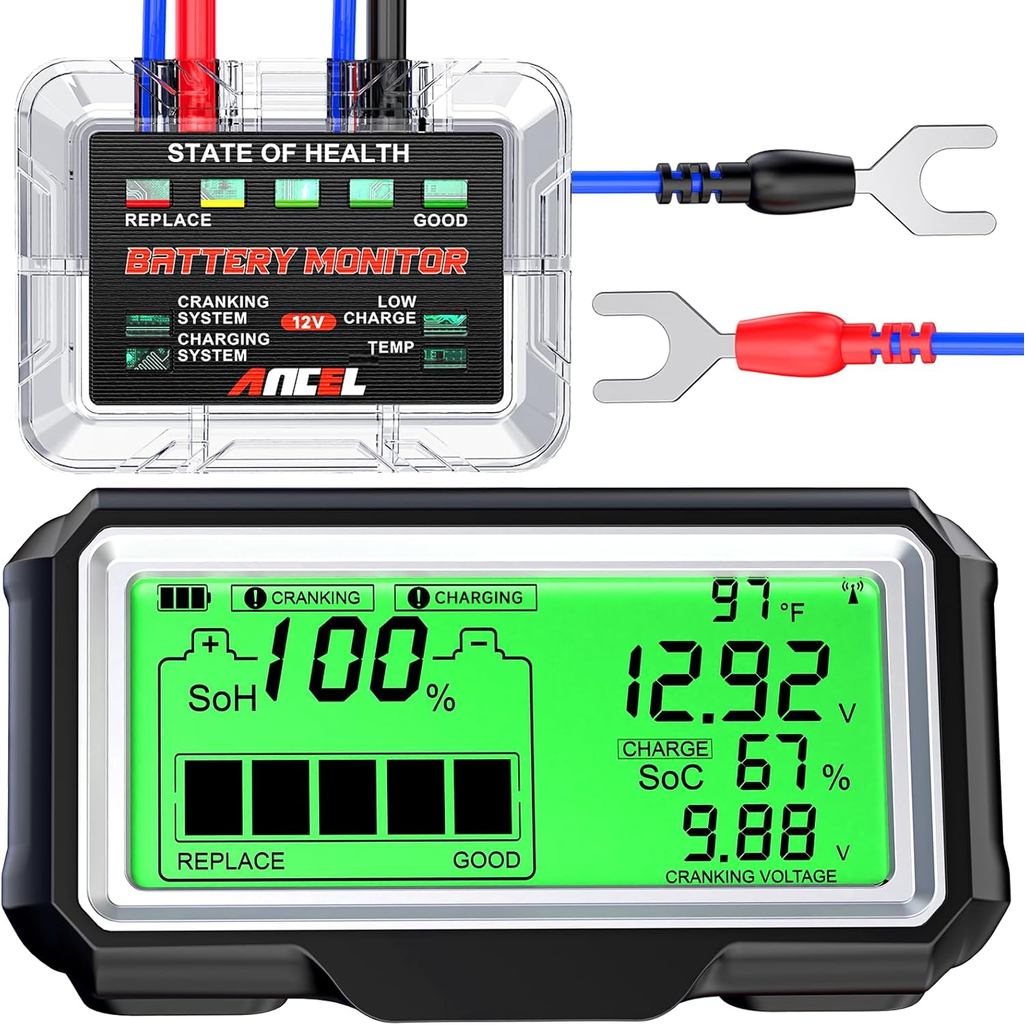 ANCEL BM200 PRO 12V รถแบตเตอรี่, 433MHz เครื่องทดสอบแบตเตอรี่ส่งสัญญาณไร้สายพร้อมการทดสอบการชาร์จข้อ