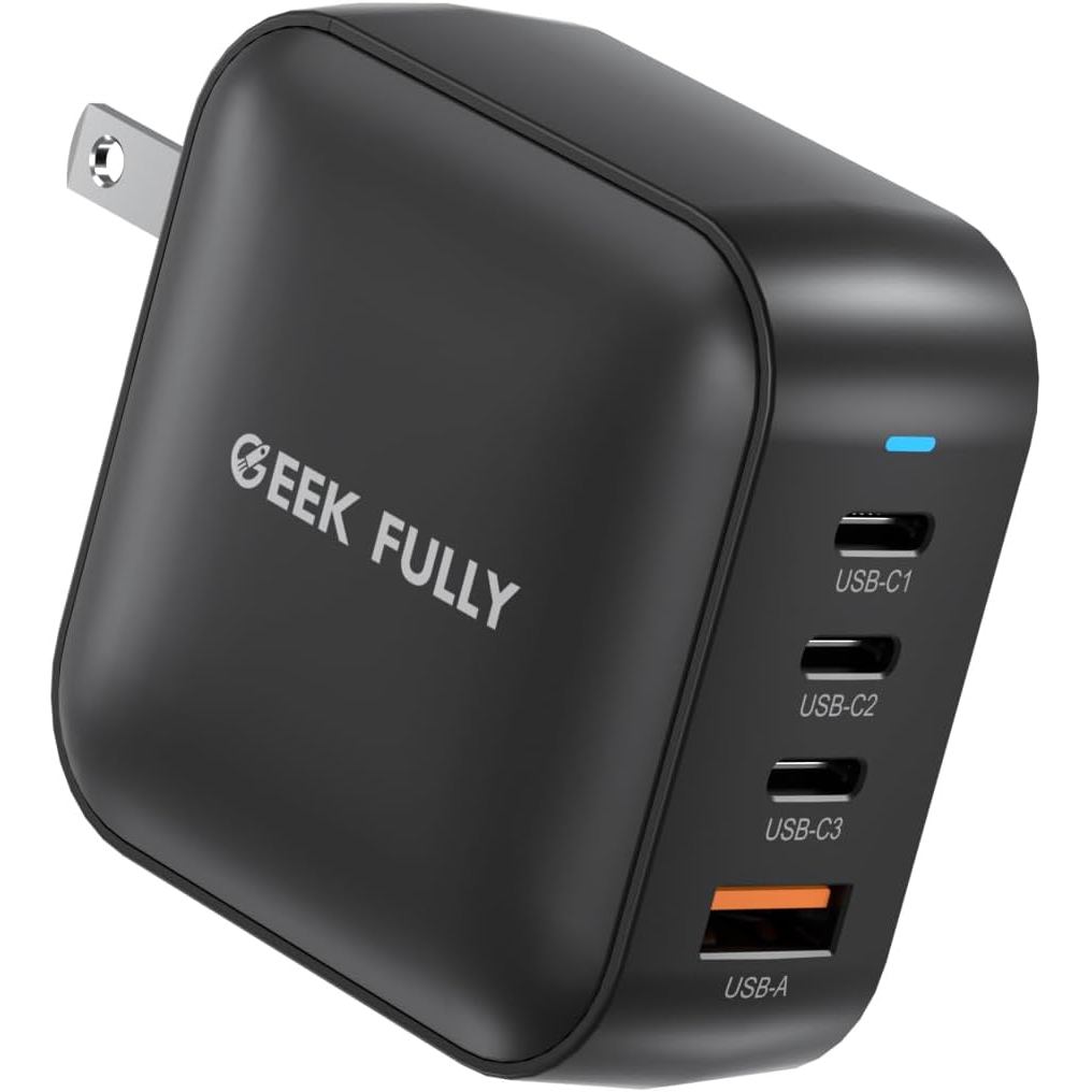 เครื่องชาร์จติดผนัง GaN 200W | สถานีชาร์จเร็ว 4 พอร์ต (3xUSB-C PD3.0 + USB-A QC3.0) | อะแดปเตอร์แปลง