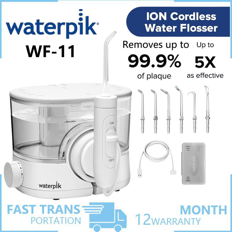 Waterpik WF-11 ION ไหมขัดฟันแบบชาร์จไร้สายแบบพกพา irrigator ปากทันตกรรมทําความสะอาดฟัน