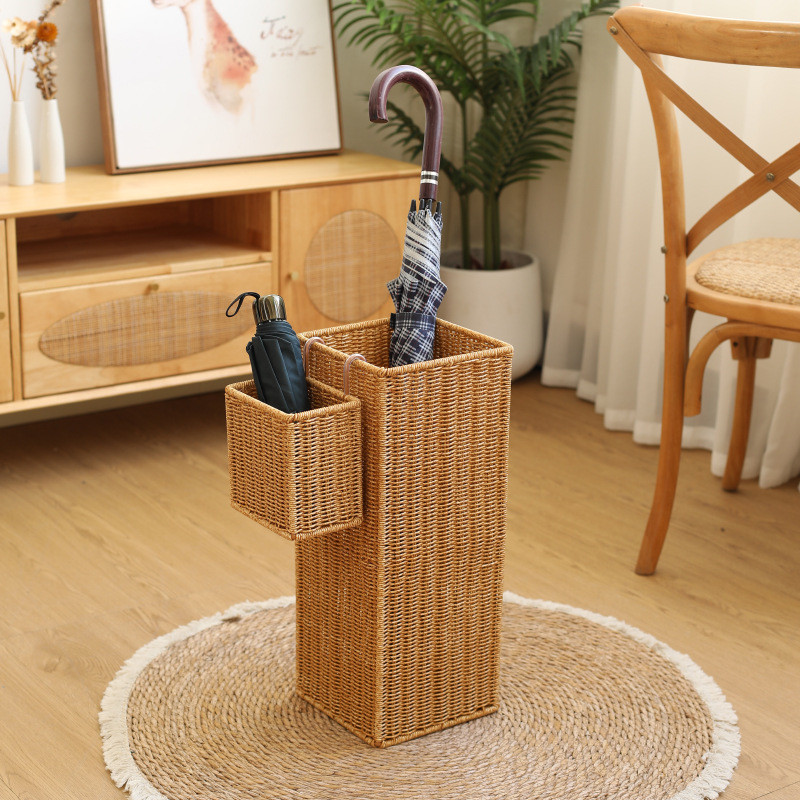 เลียนแบบหวายร่มถัง B & B Cafe ในครัวเรือนร่มชั้นเก็บโรงแรมประตูร่มท่อระบายน้ํา XQ2E