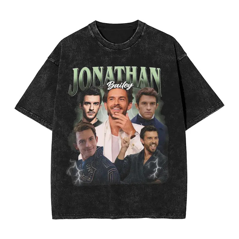 เสื้อลาย Unisex สไตล์ฮิปฮอปแบบใหม่ๆ จาก Jonathan Bailey สำหรับผู้ชายและผู้หญิง เสื้อยืดโอเวอร์ไซส์สต