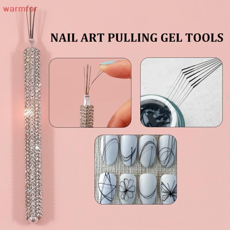 (warmfor) Professional 7 Pin Stripe Nail Art Liner Brush 3D Tip Ultra-thin Line Drawing Pen UV Gel B