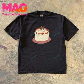 COD✅ (จัดส่งในกรุงเทพฯ) MAO Shop มะเขือเทศและพาสต้า print tee，คอกลมแขนสั้นผ้าcotton เสื้อยืด oversize เท่ๆ #51373