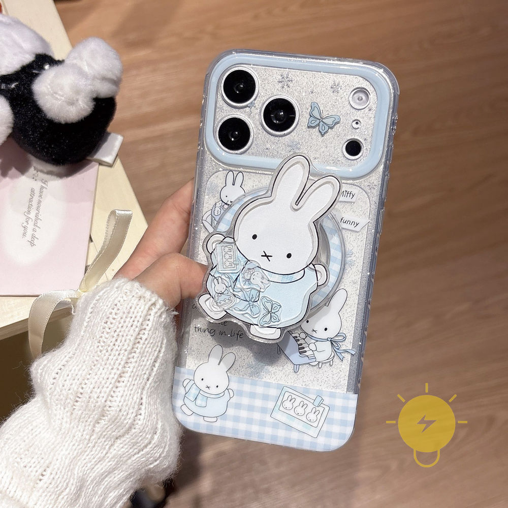 For เคสไอโฟน with Griptok Magnetic TPU Glitter Powder เคส Phone Case For iPhone 17 Pro Max 16 15 14  Cover  Aesthetic Korean Cute