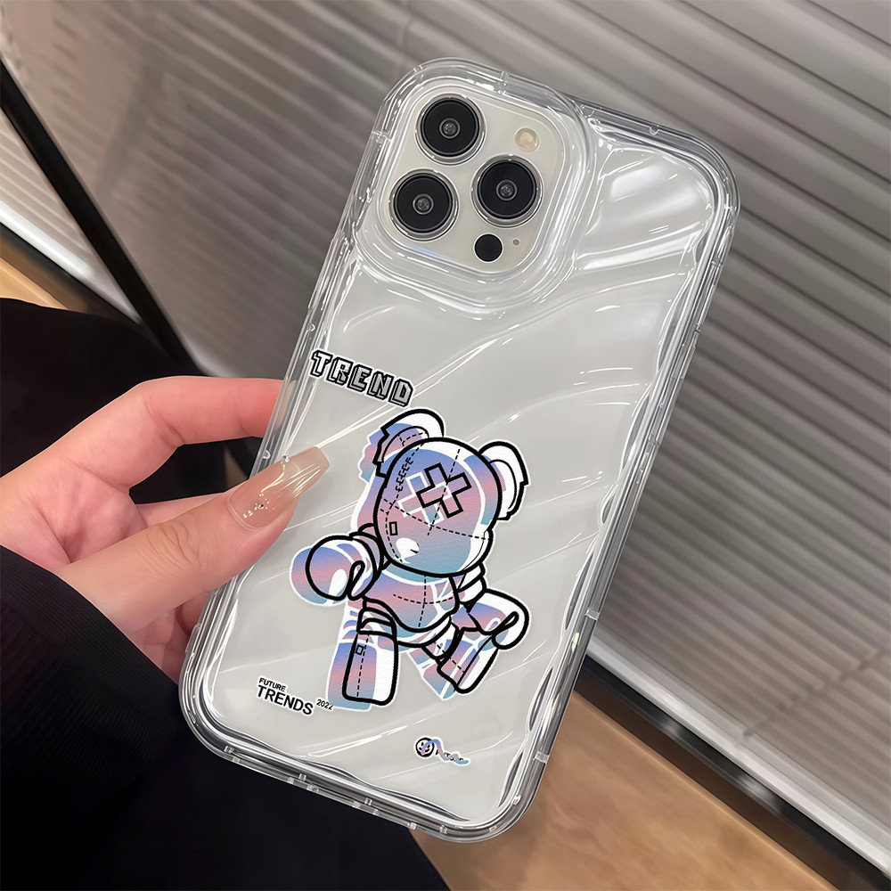 เคสไอโฟน13 หุ่นยนต์การ์ตูนน่ารัก ความคิดสร้างสรรค์ For IPhone 17 13 16 15 12 14 Pro Max XR X 6 16 14 15 Plus XSMax 7Plus