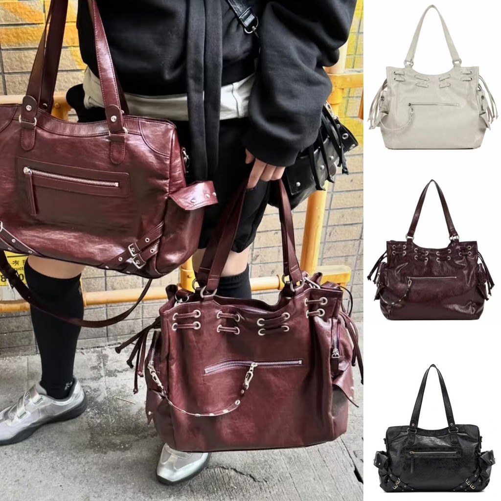 Deinet Korean Niche Tote Bag Large Drawstring Shoulder Messenger Bag