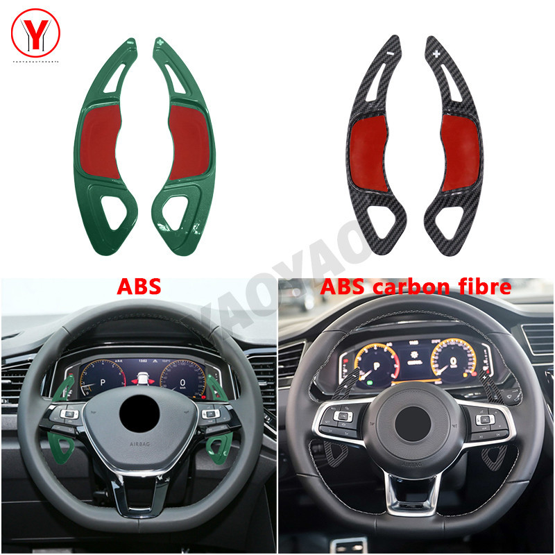 ABS คาร์บอนไฟเบอร์สําหรับ Volkswagen VW Golf 7 MK7 T-ROC R-LINE GTI พวงมาลัยรถ Shift Paddle Extensio