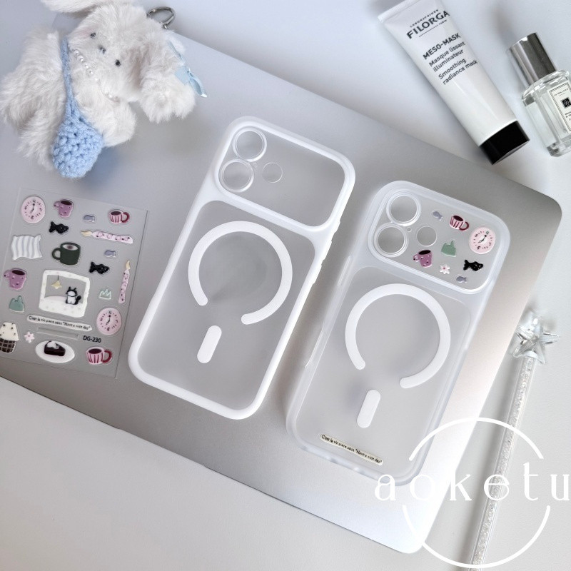 Creative DIY รูปแบบที่ถอดออกได้กรอบเคสโทรศัพท์แม่เหล็กเหมาะสําหรับ iPhone 13 14 15 16 17 Pro max frosted รวมทุกอย่างฝาครอบป้องกันการตก