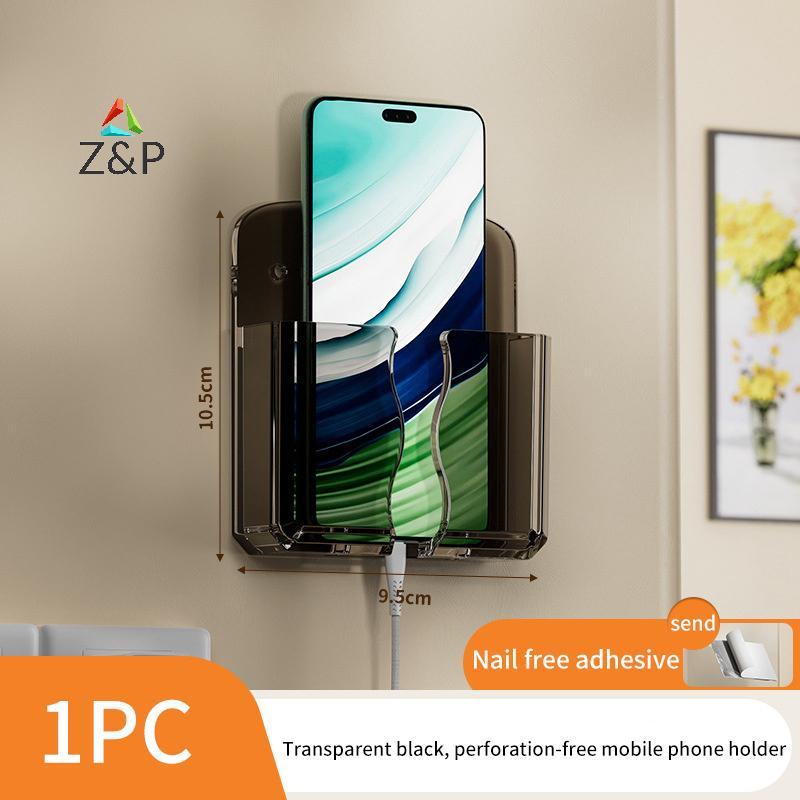 Z&P ที่วางโทรศัพท์มือถือติดผนัง Universal โทรศัพท์มือถือชาร์จกล่องเก็บทีวีรีโมทคอนโทรลขาตั้งวงเล็บแท่นชาร์จ COD