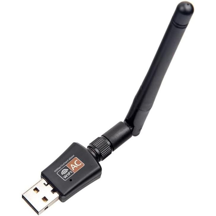 600Mbps Dual Band 2.4/5GHz Internet USB WiFi Adapter, Laptop Wireless Receiver Network Dongle with A