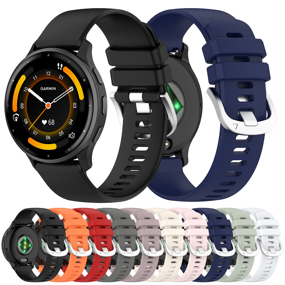 Original สายนาฬิกาสําหรับ Garmin Venu 4 3 2 SQ Vivoactive 5 4 3 Forerunner 265 245m สายรัดซิลิโคน Watchband อุปกรณ์เสริม